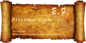Rittinger Frida névjegykártya